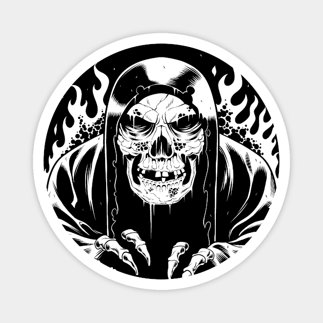 Skeleton Reaper Magnet by tommartinart